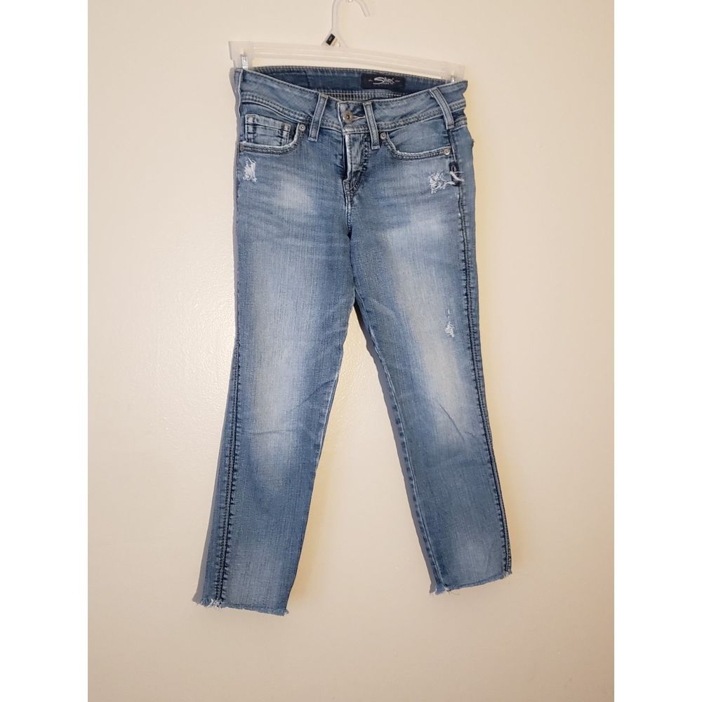 Women's Silver Jeans Co., Suki, Skinny Crop, W26/L24, Light Blue